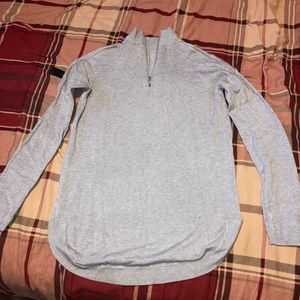 Grey Short Turtle Neck Half Zip
